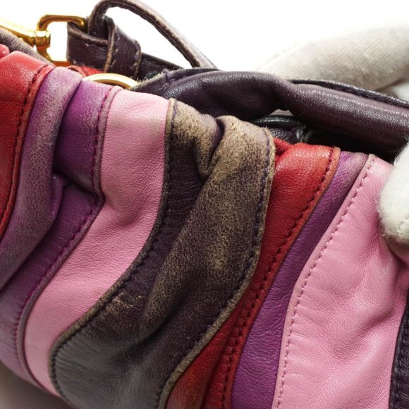 Auth Prada Hand Bag Leather Multi Color - Picture 13 of 15